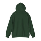 Back of the Forest Green Home Is Where I Park It Hoodie with the hood up