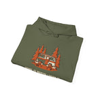 Military Green Home Is Where I Park It Hoodie folded to show the camper van graphic