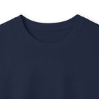 Close-up of the collar and fabric on the Navy Paddle Portage Long Sleeve Tee